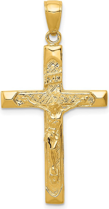 Diamond2Deal 10k Yellow Gold INRI Crucifix Pendant