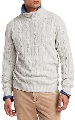 Brunello Cucinelli Cable-Knit Cashmere Turtleneck Sweater