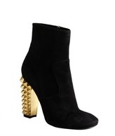 Thumbnail for your product : Fendi black suede studded heel side zip ankle boots