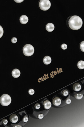 Cult Gaia Eos Beaded Faux Pearl-embellished Acryclic Clutch - Black
