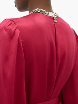 Thumbnail for your product : Aje Aje Balloon-sleeve Hammered-silk Dress - Dark Pink