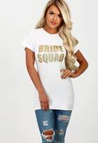 Thumbnail for your product : Pink Boutique Bride Squad White Slogan T-Shirt