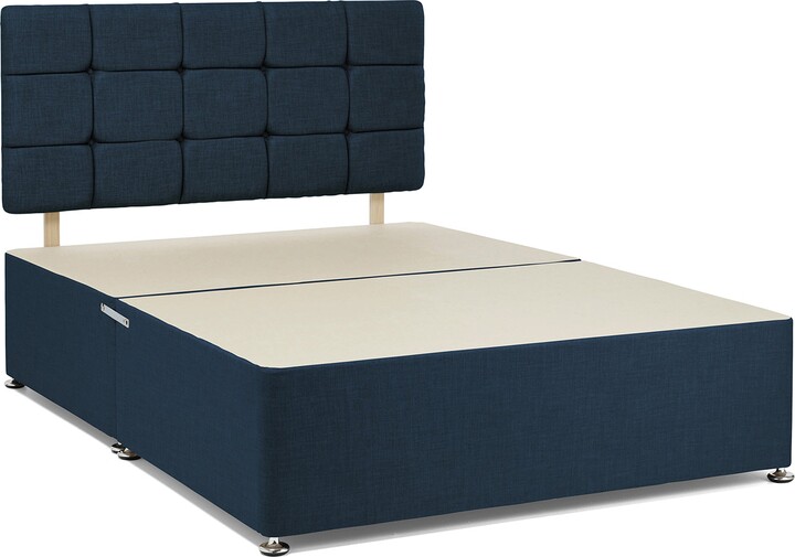 Dunelm Universal Linen Divan Base with Headboard Blue ShopStyle