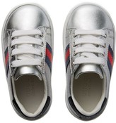 Thumbnail for your product : Gucci Children leather low-top with Web