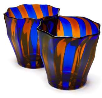 Murano Campbell Rey Campbell-rey - Rosanna Striped Glasses - Blue Multi