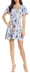 French Connection Armoise Floral Crepe Fit & Flare Dress