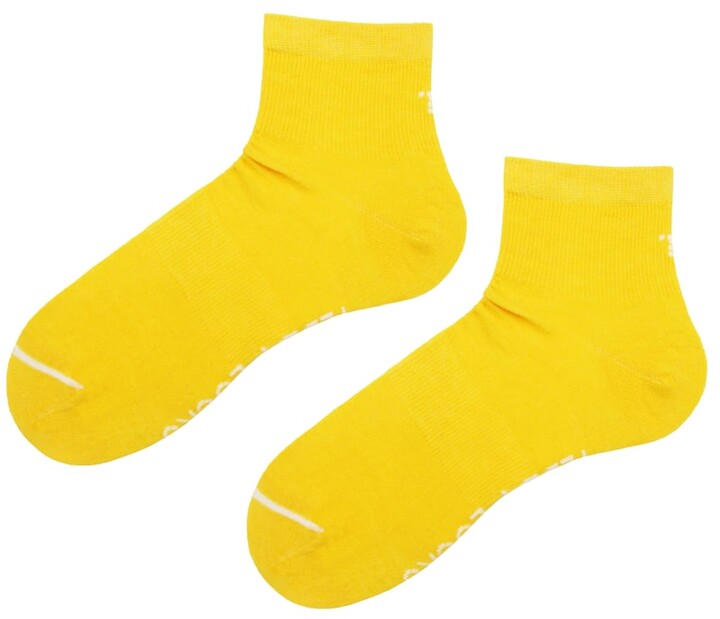 Teddy Locks - Recycled Yellow Rib Quarter Socks - ShopStyle