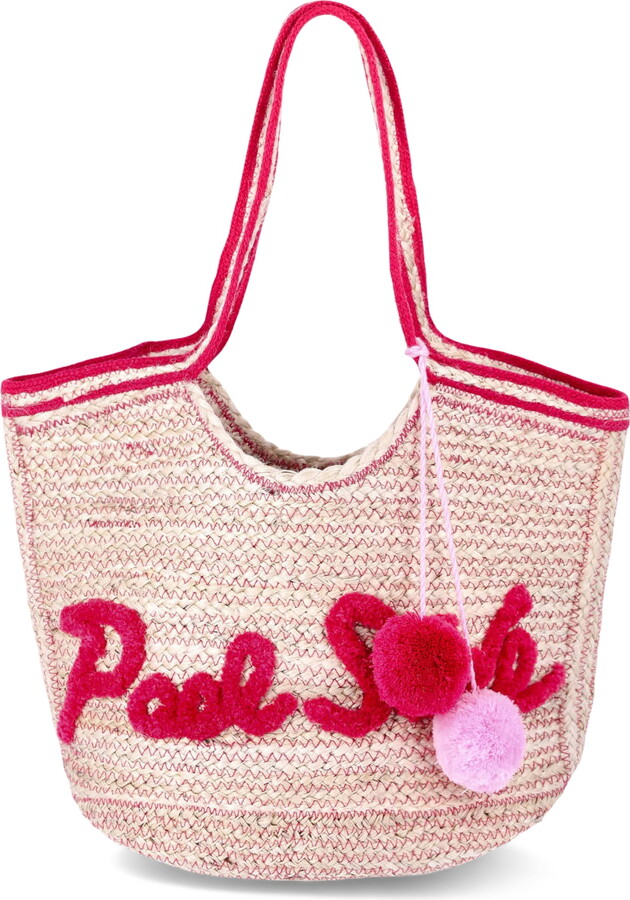 No Boundaries Jute Festival Tote Bag, Pink Pool Side, Women’s