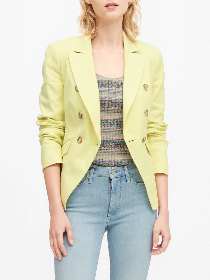 banana republic yellow blazer