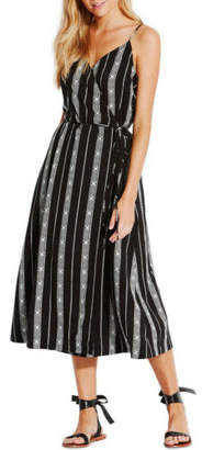 Seafolly NEW Lattice Stripe Wrap Dress Black
