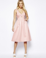 Thumbnail for your product : ASOS '50S Midi Dress With Cut Out Detail