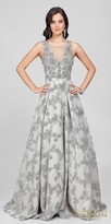 Thumbnail for your product : Terani Couture Scoop Back 3D Applique Illusion Evening Dress