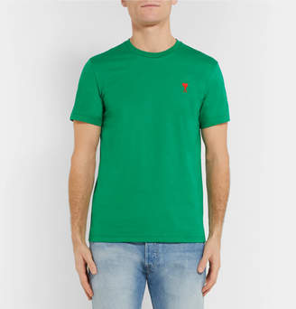 Ami Slim-Fit Embroidered Cotton-Jersey T-Shirt