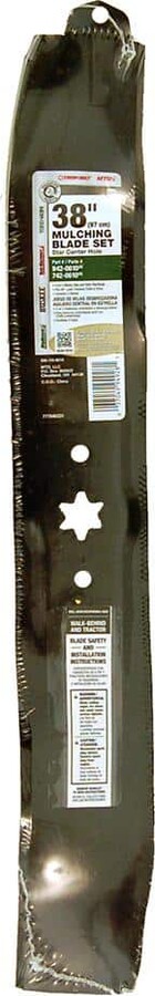 MTD Genuine Factory Parts Original Equipment 3-in-1 Blade Set for Select 38 in. Riding Lawn Mowers with 6-Point Star OE# 942-0610, 742-0610