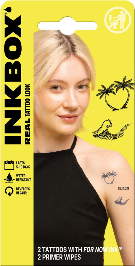 Inkbox Temporary Tattoos, Palm Waves, 2 Pack