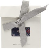 Thumbnail for your product : Brunello Cucinelli Tile-print Silk-faille Pocket Square - Navy
