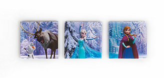 Disney Set of 3 Frozen Scene Canvas Wall Art - Blue