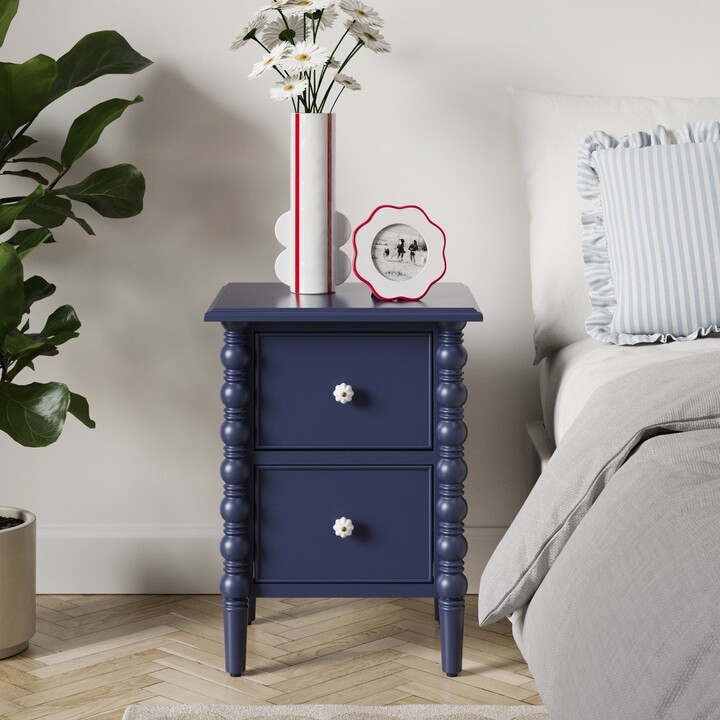 Dunelm Pippin 2 Drawer Bedside Table, Navy Navy ShopStyle Chests