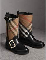 Thumbnail for your product : Burberry House Check Buckle Detail Leather Boots