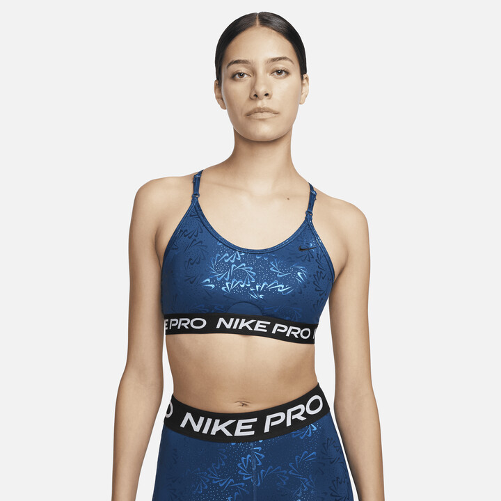 Nike Women's Pro Indy Light-Support Padded Strappy Sparkle Sports Bra in  Blue - ShopStyle