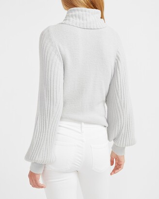 Express Ribbed Cowl Neck Sweater