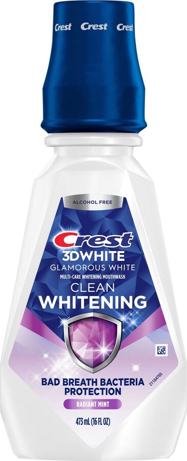 Crest 3D White Multi-Care Whitening Mouthwash, Glamorous White, Alcohol-Free, Arctic Mint, 16 OZ