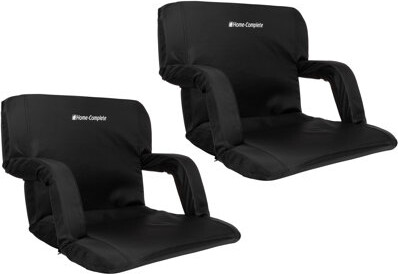 Home-Complete Folding Stadium Seat-Bleacher Cushion with Padded Back Support, 6 Reclining Positions