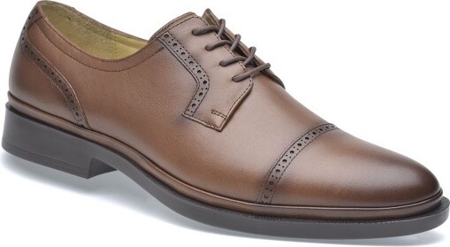 PazstorMen'sPremiumComfortLambskinLeatherOxfordsClassic4902-Bisonbrown10