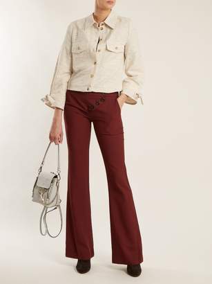 Chloé Flecked Cotton-blend Shirt - Womens - Beige Multi