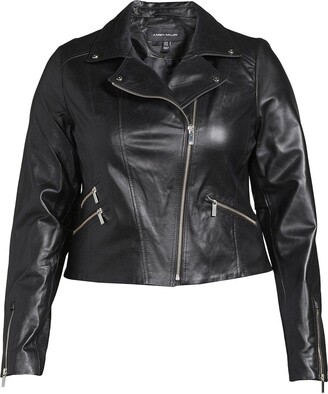 Karen Millen Plus Size Leather Signature Biker Jacket