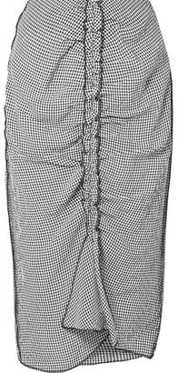 Jason Wu Collection Ruched Gingham Crinkled Voile Skirt