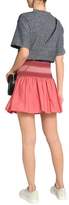 Thumbnail for your product : See by Chloe Smocked Embroidered Cotton-poplin Mini Skirt