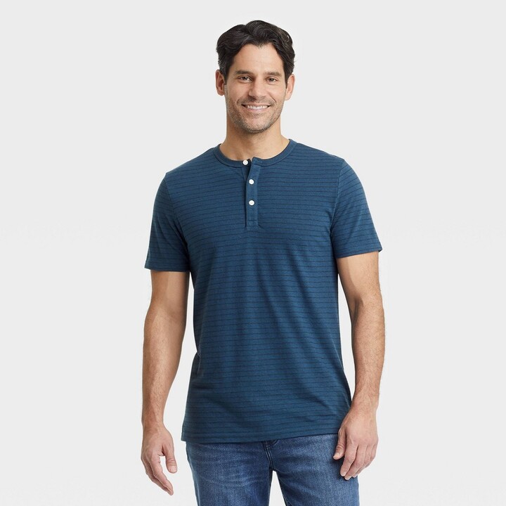 Men's Short Sleeve Henley Shirt Goodfellow & Co™ Blue S ShopStyle