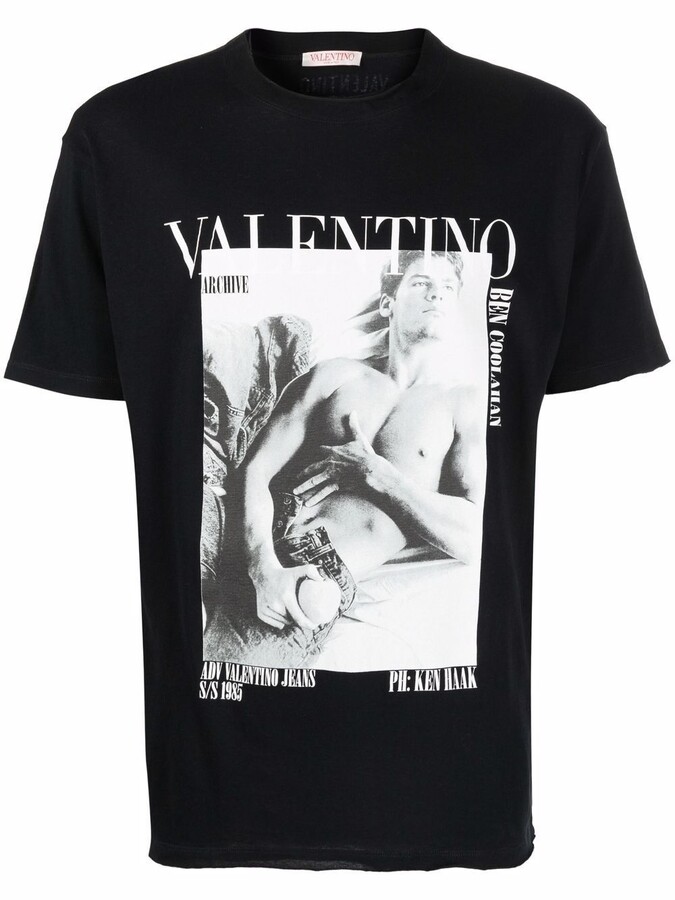 Valentino Men's Black Cotton T-Shirt ShopStyle