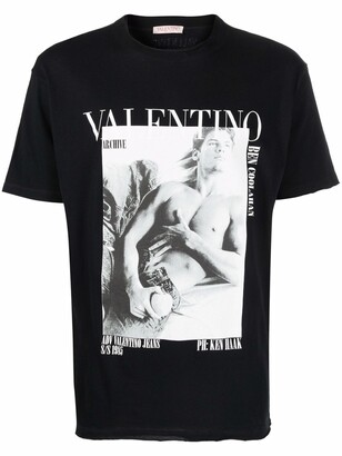 Valentino Men's Black Cotton T-Shirt - ShopStyle