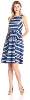 Thumbnail for your product : Donna Morgan D4149M Stripe Bateau A-line Dress