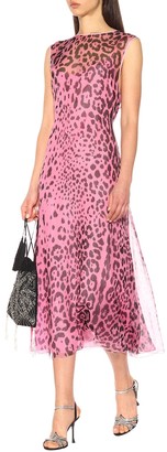 Rochas Leopard silk midi dress