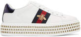 Gucci - Baskets à plateformes blanches Crystal New Ace