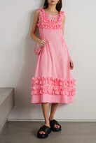 Thumbnail for your product : Molly Goddard Toto Ruffled Cotton-organdie Midi Dress - Pink