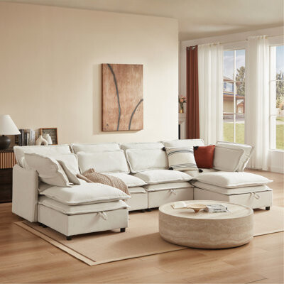 Ivy Bronx Double-Layer Cushion Modern Large U-Shaped Modular Sofa