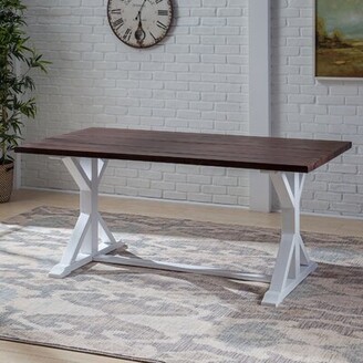 Gracie Oaks Hyde Rustic Farmhouse Solid Wood Dining Table