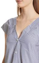 Thumbnail for your product : Theory Hartman Stripe Cold Shoulder Top