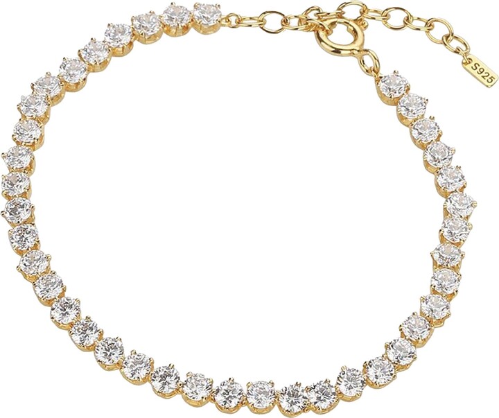 Bearfruit Jewelry Sterling Silver 18k Gold Plated Josephine Tennis Bracelet Holiday Gift Idea
