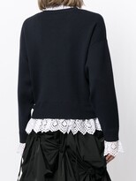 Thumbnail for your product : Enfold Embroidered Lace-Trim Jumper