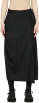 Black Wool Midi Skirt 