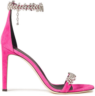 Giuseppe Zanotti Raissa Crystal-embellished Suede Sandals