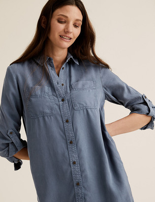 Marks and Spencer Tencel Knee Length Relaxed Shirt Dress