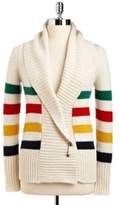Thumbnail for your product : Hudson's Bay Company Multi Stripe Wool-Blend Wrap Cardigan