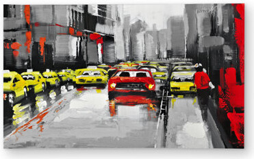 East Urban Home Abstract Traffic by a Rainy Day - Outdoor Area Rug | Home Decor