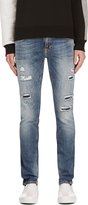 Thumbnail for your product : Nudie Jeans Blue Organic Distressed Tight Long John Jeans